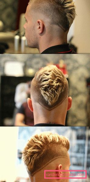 Střih mohawk pohled z různých úhlů