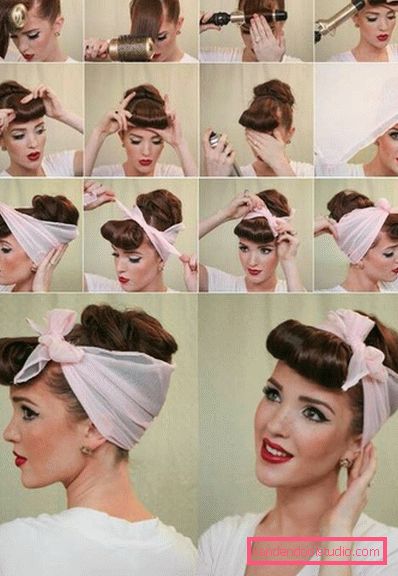 Pin-up účesy pro dlouhé vlasy