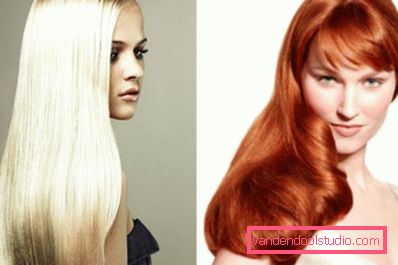 blond a červené vlasy s laminovanými vlasy blond a červené vlasy s laminovanými vlasy