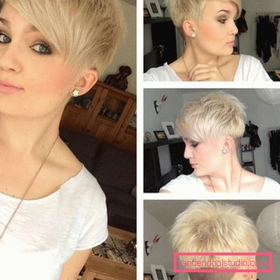 Haircut Pixie pro krátké vlasy 2018 - 2019 - fotografie ze všech stran